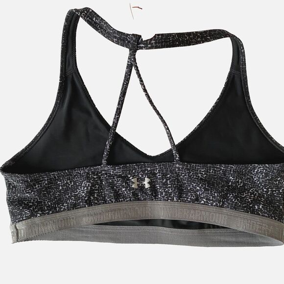 Under Armour Sports Bra Size L‎ Gray/Black Pre-owned - Picture 1 of 6